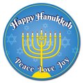 Signmission Corrugated Plastic Sign With Stakes 16in Circular-Happy Hanukkah C-16-CIR-WS-Happy Hanukkah 2